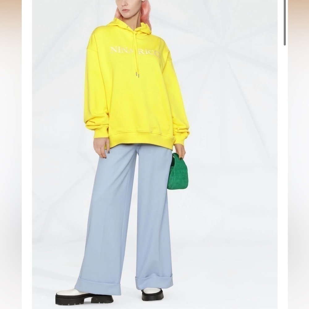 Nina Ricci embroidered logo drawstring hoodie in yellow - XS - Picture 4 of 4